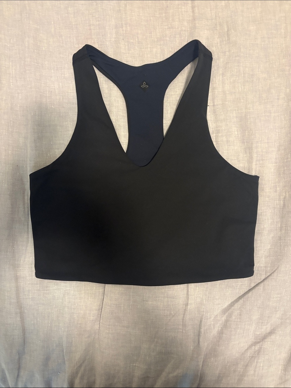 Prana Black and Blue reversible Racerback Sports Bra
